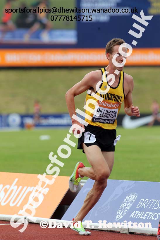 Ross Millington (Stockport) 5000 metres, 2014 Sainsbury's British Championships. Photo: David T. Hewitson/Sports for All Pics